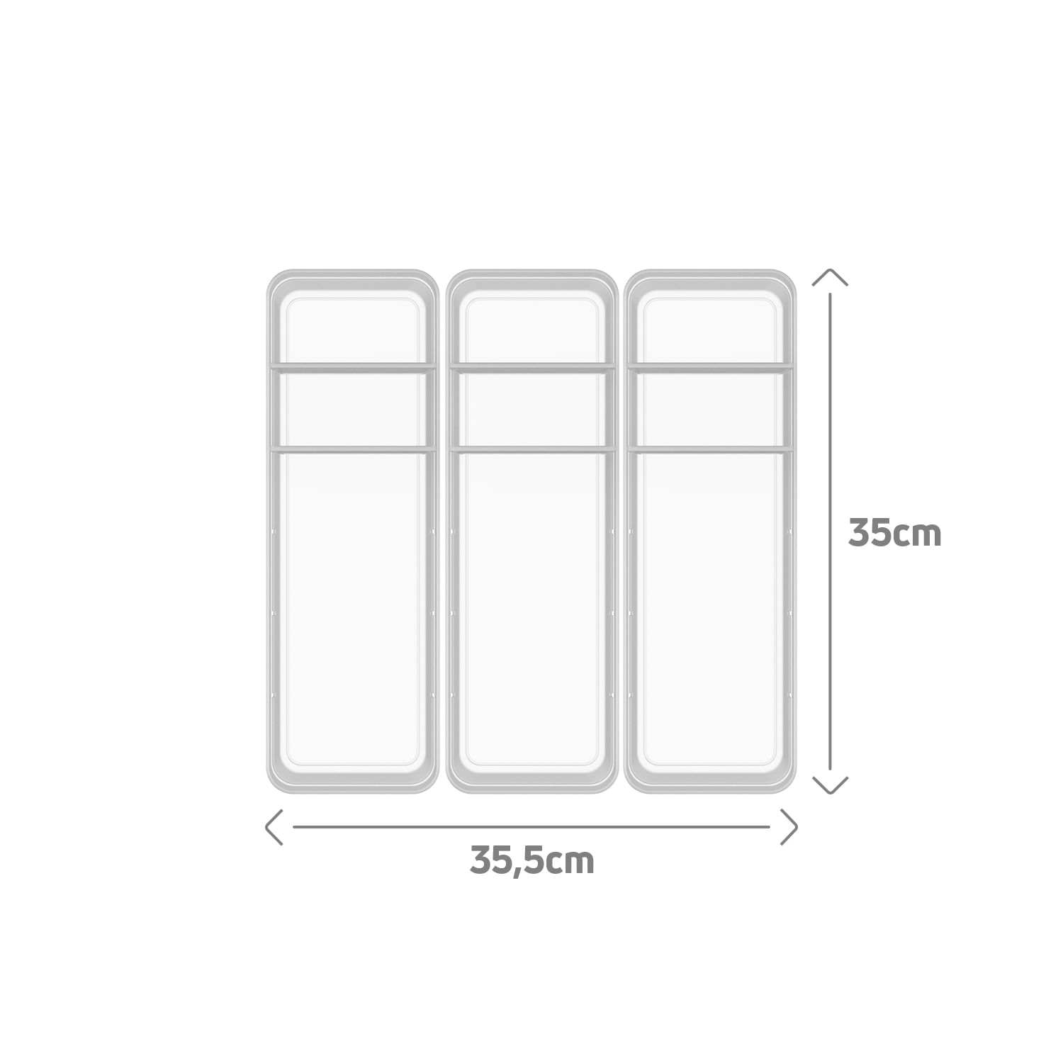 KIT ORG DE GAVETA 375X154 + 2 DIVISORIAS - Loja Organizaí  Compre Agora  com 5% Off no PIX ou 5x sem juros no cartão